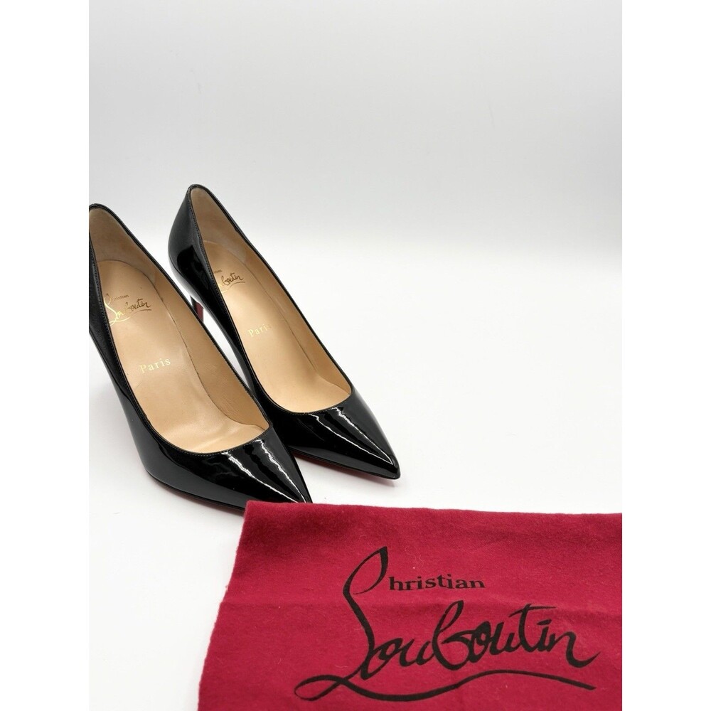 Christian Louboutin Kate 85mm Black Patent Leather Stiletto Heels Sz EU 37 - Picture 12 of 12